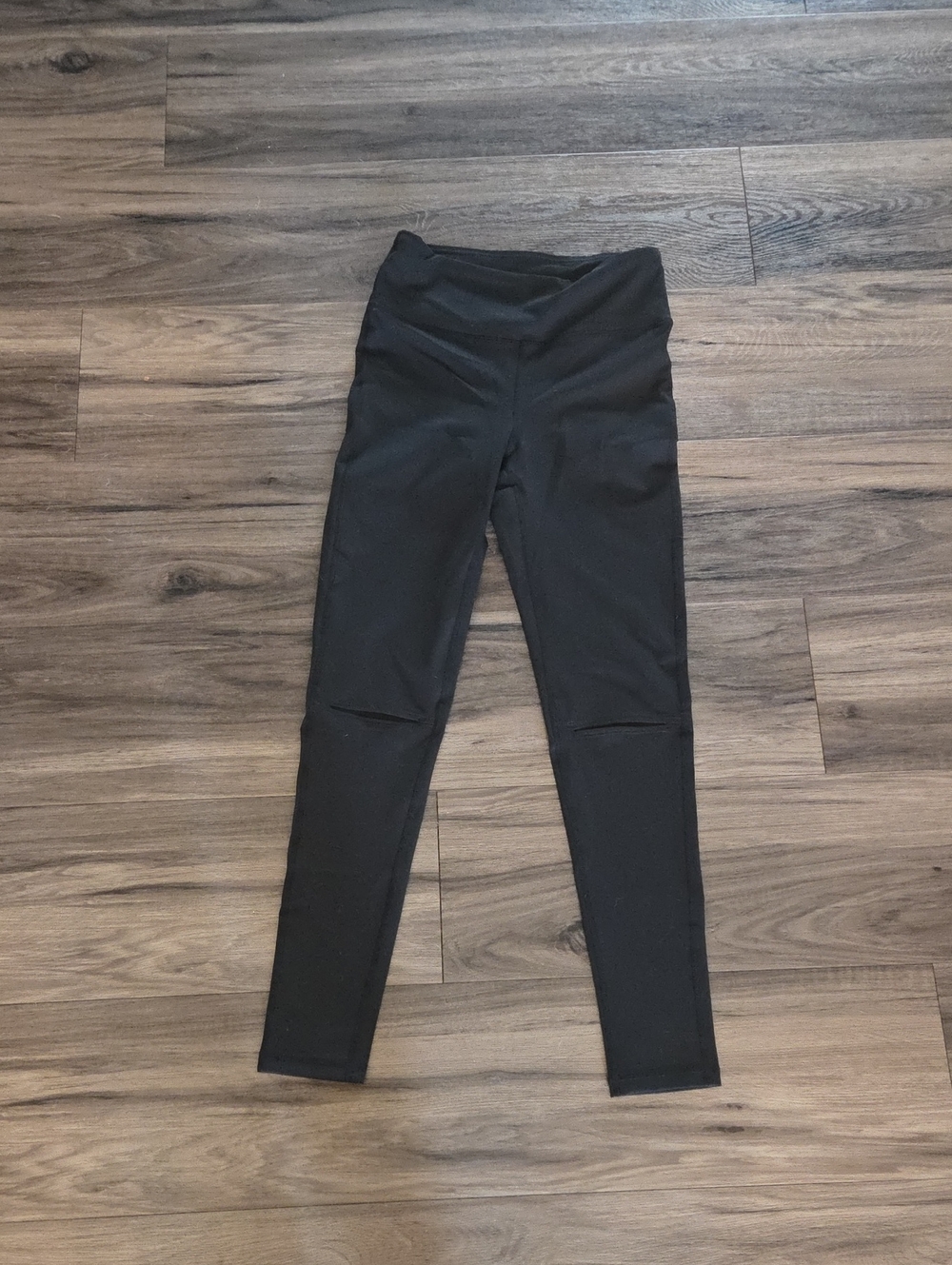 Black Active Leggings with Knee Holes